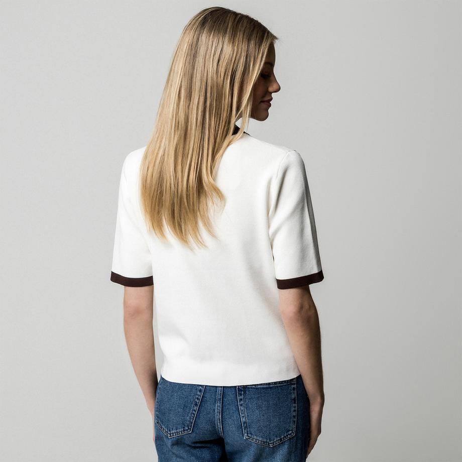 Manor Woman Cardigan Maniche Corte con Bottoni Dorati  