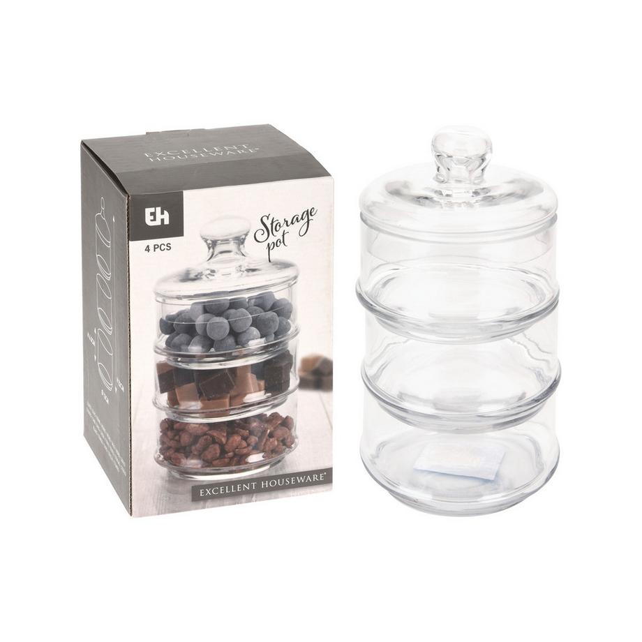 Bocal en verre avec couvercle