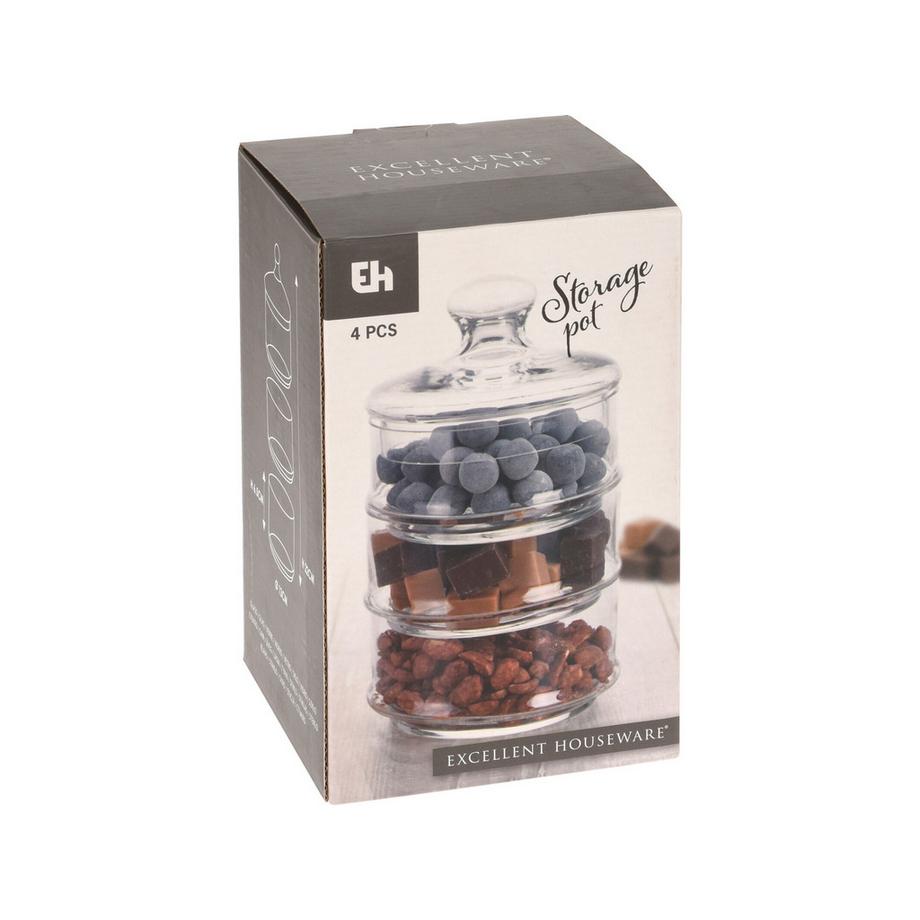 Excellent Houseware Vaso di vetro con coperchio Sweet 