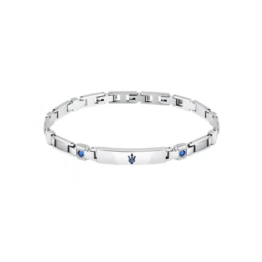 Maserati Bague Sapphire Br Ip 18+3.5cm Blue One Size Homme