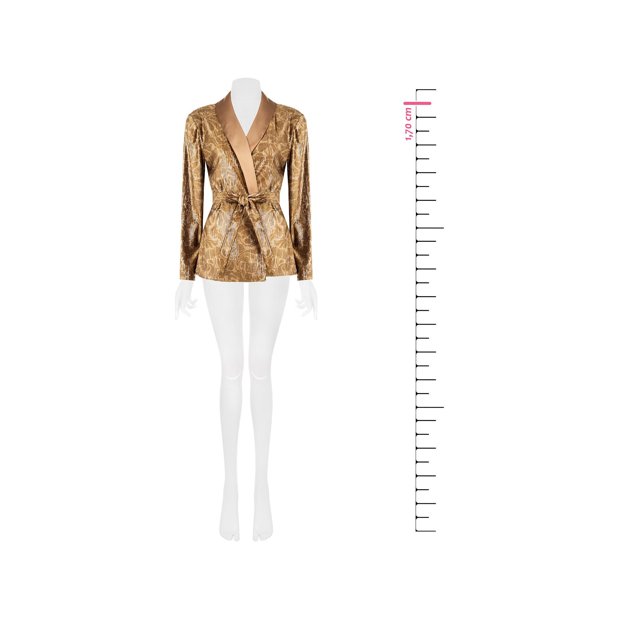 RINASCIMENTO Blazer Paillettes con Cintura da Annodare  