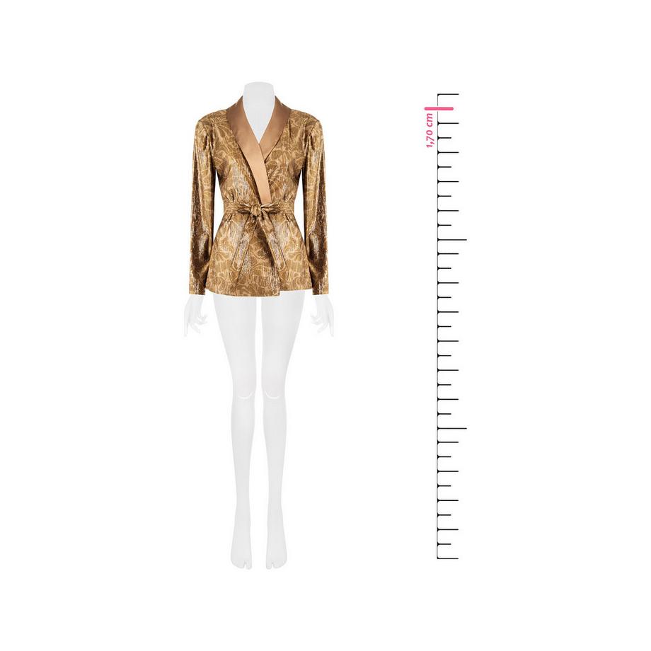 RINASCIMENTO Blazer Paillettes con Cintura da Annodare  