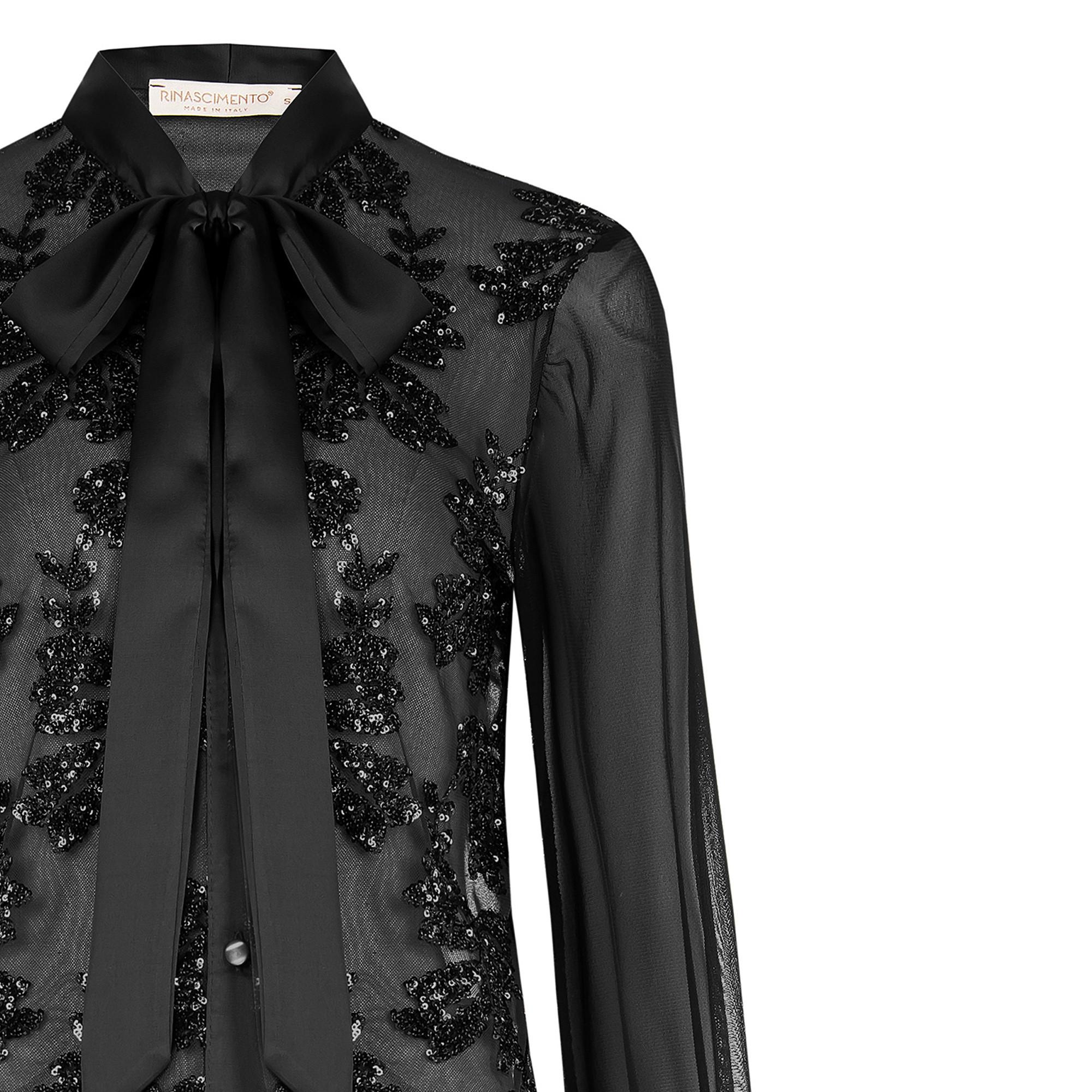 RINASCIMENTO Langarmbluse mit Schluppenkragen  