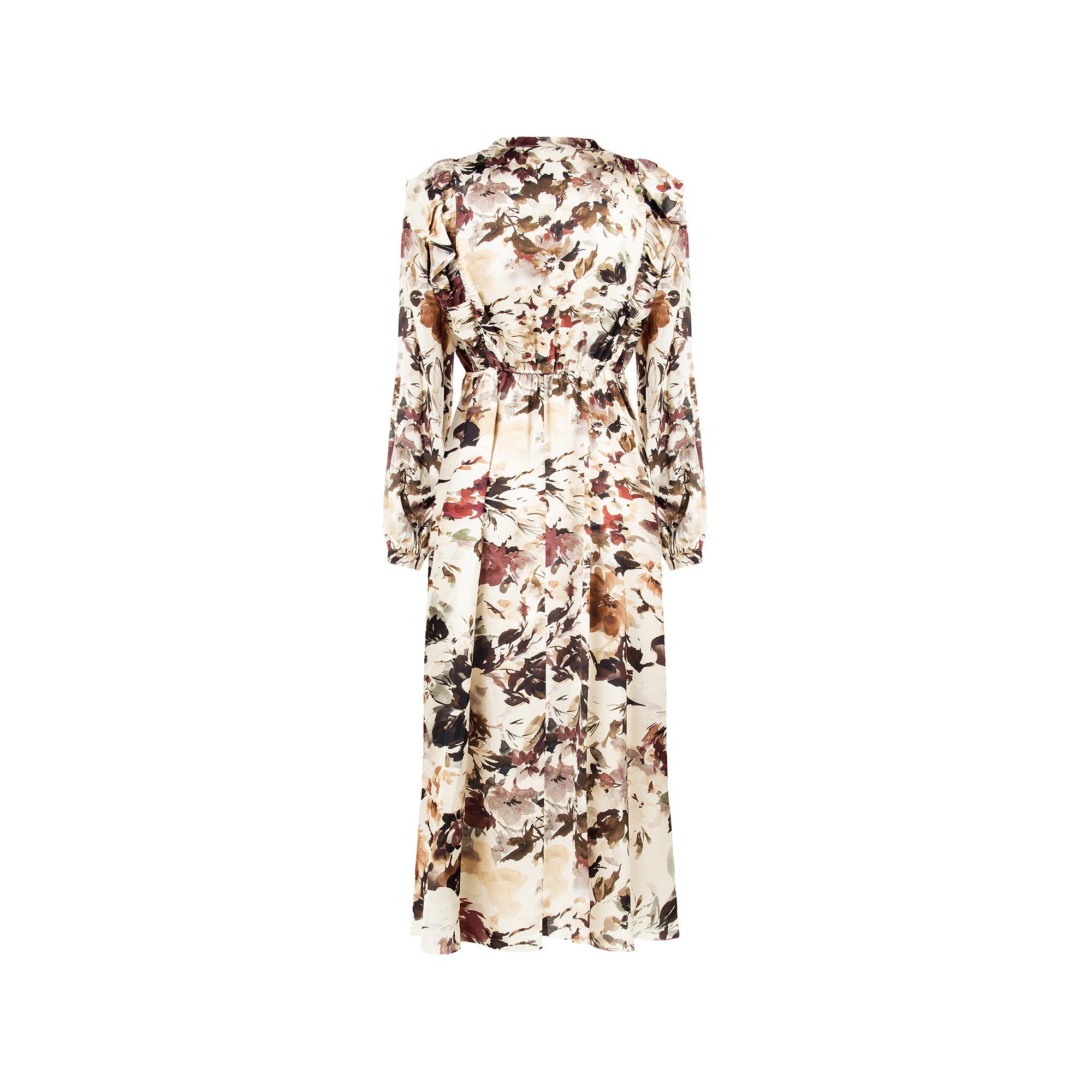 RINASCIMENTO Robe Longue Maxi Manches Longues Imprimé Floral  