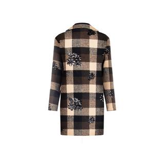 RINASCIMENTO Karierter Wollmantel mit Pailletten-Applikationen  