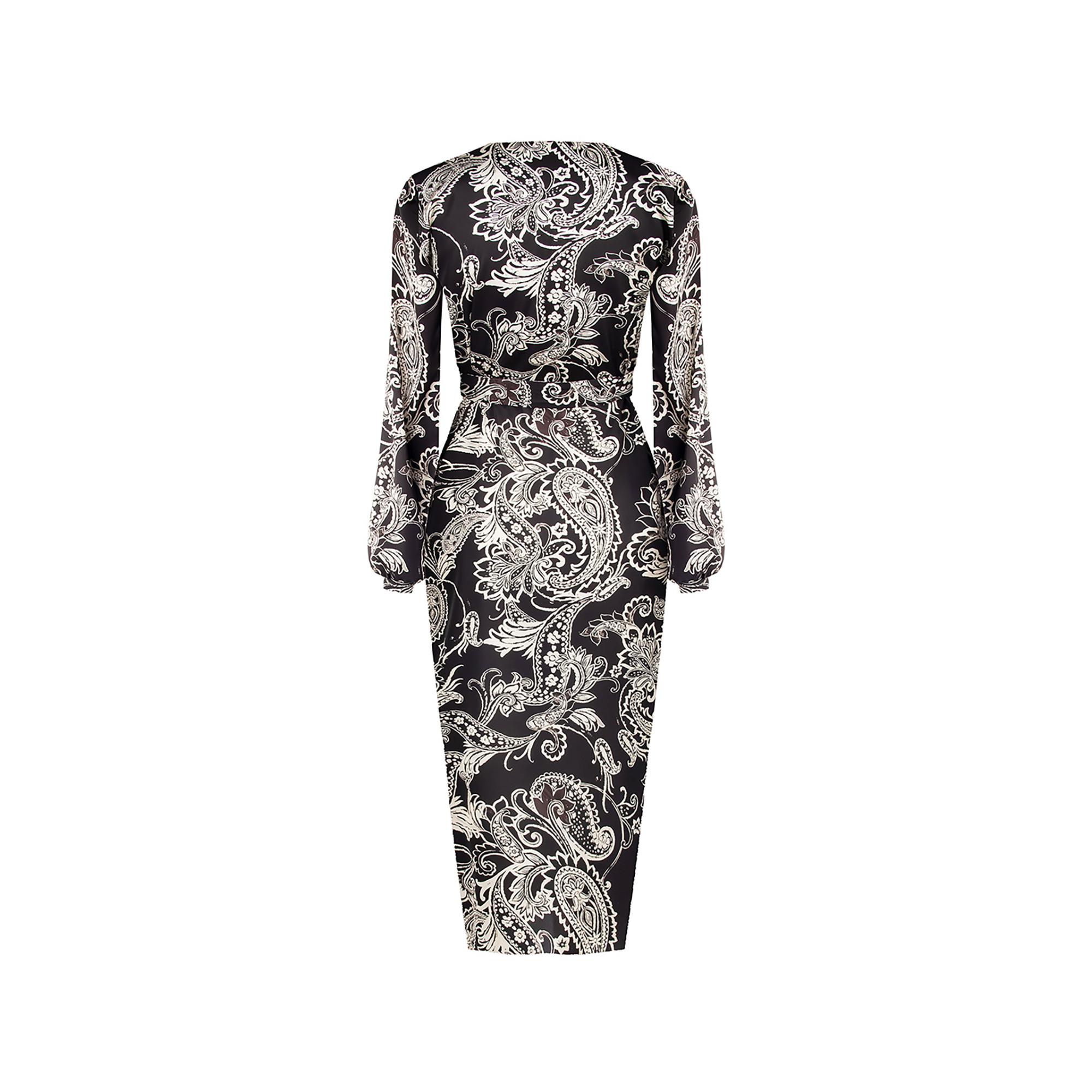 RINASCIMENTO All-Over-Print Langarm Midi-Kleid  