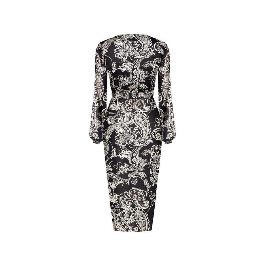RINASCIMENTO Paisley Print Langarm Midi Kleid  