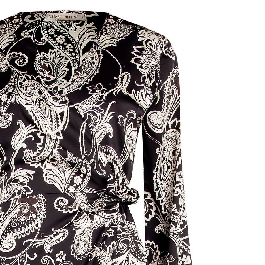 RINASCIMENTO Paisley Print Langarm Midi Kleid  