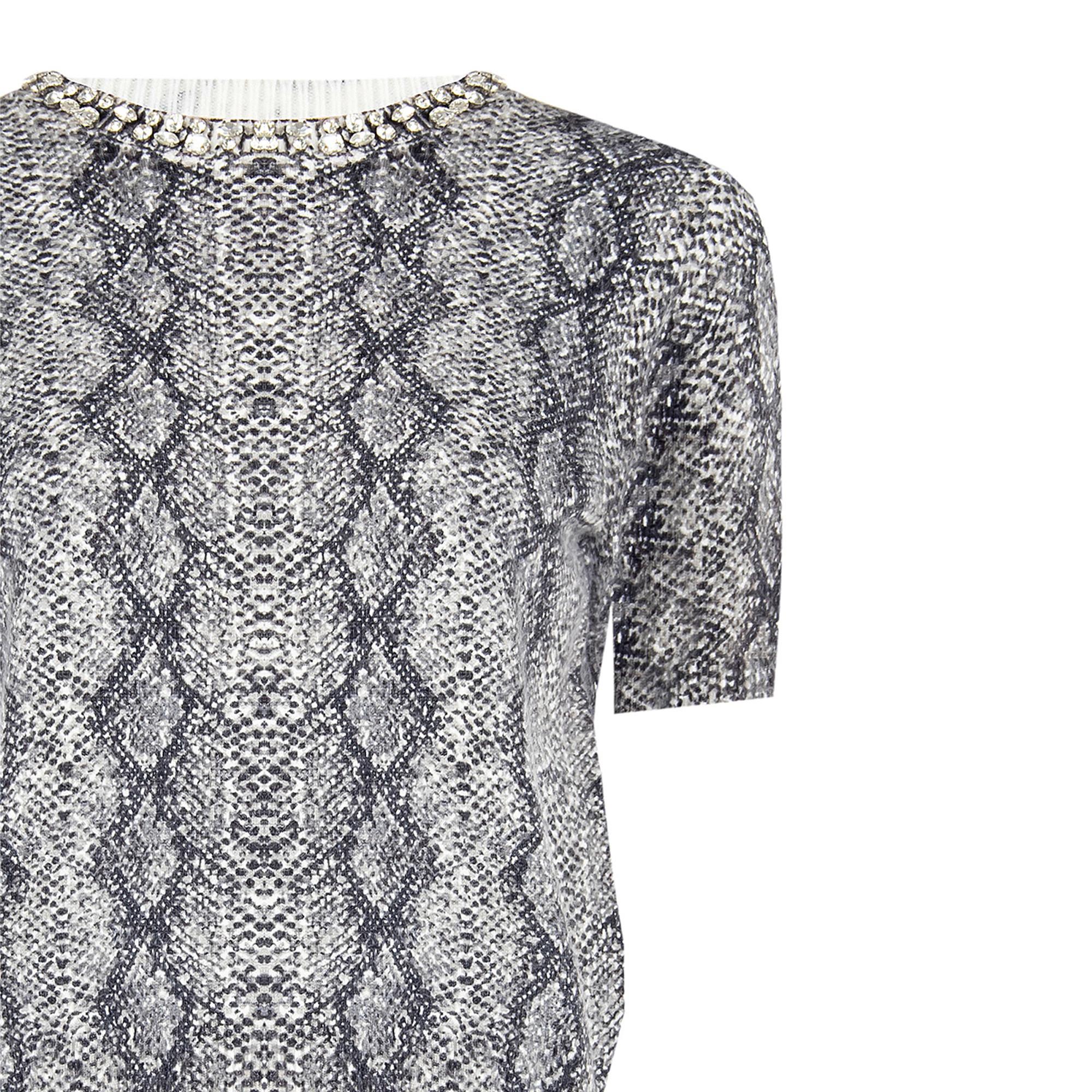 RINASCIMENTO Pull à Manches Courtes avec Encolure Ronde Ornée  