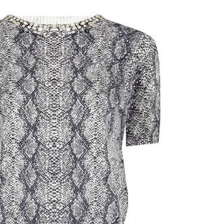 RINASCIMENTO Pull à Manches Courtes avec Encolure Ronde Ornée  