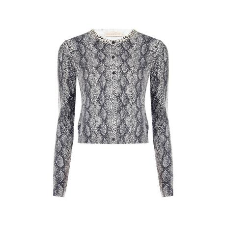 RINASCIMENTO Gemusterter Cardigan mit Ziersteinen  