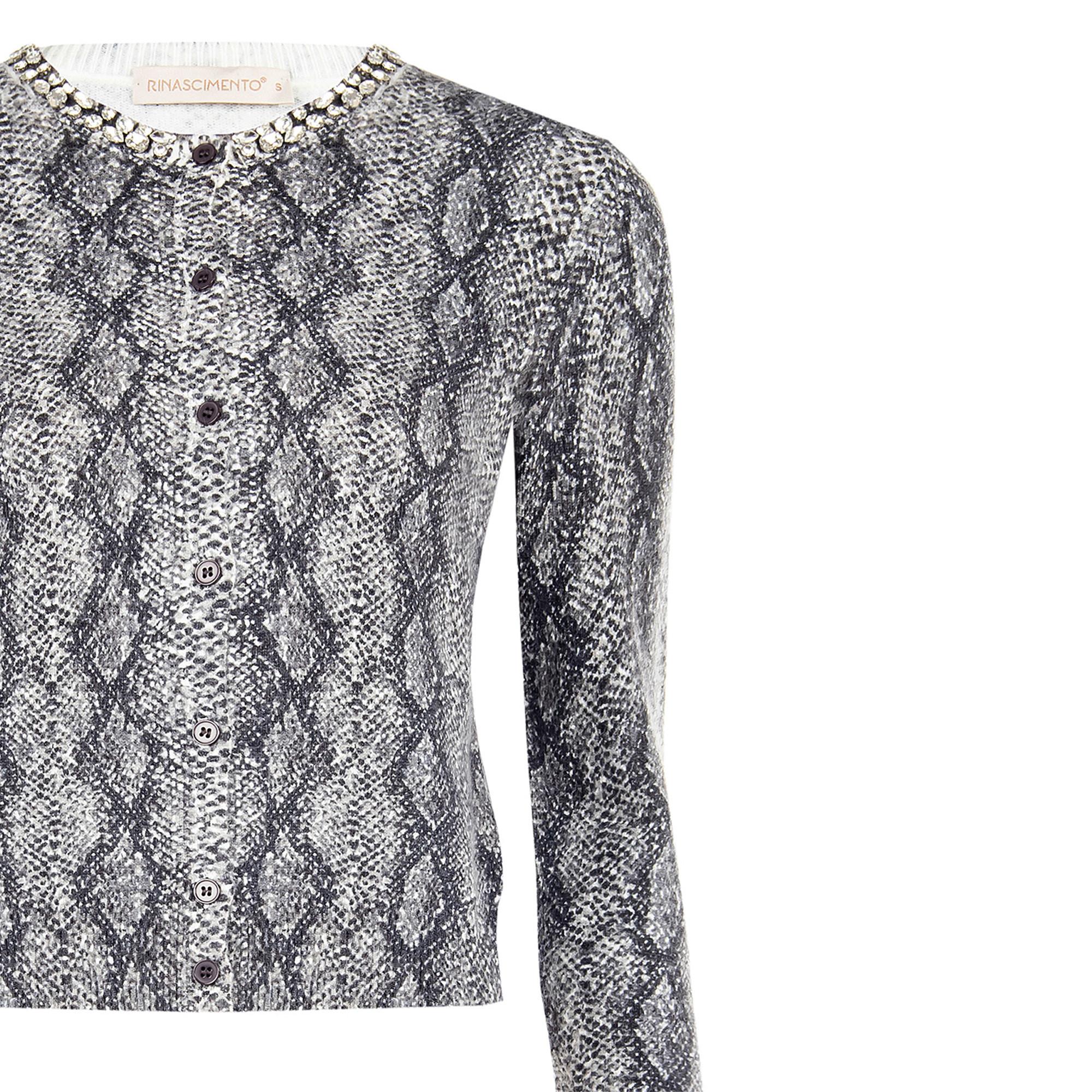 RINASCIMENTO Gemusterter Cardigan mit Ziersteinen  