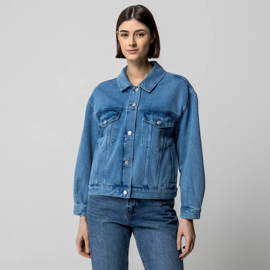 Manor Woman - Kurze Jeansjacke, für Damen, Blau Denim, Größe 36