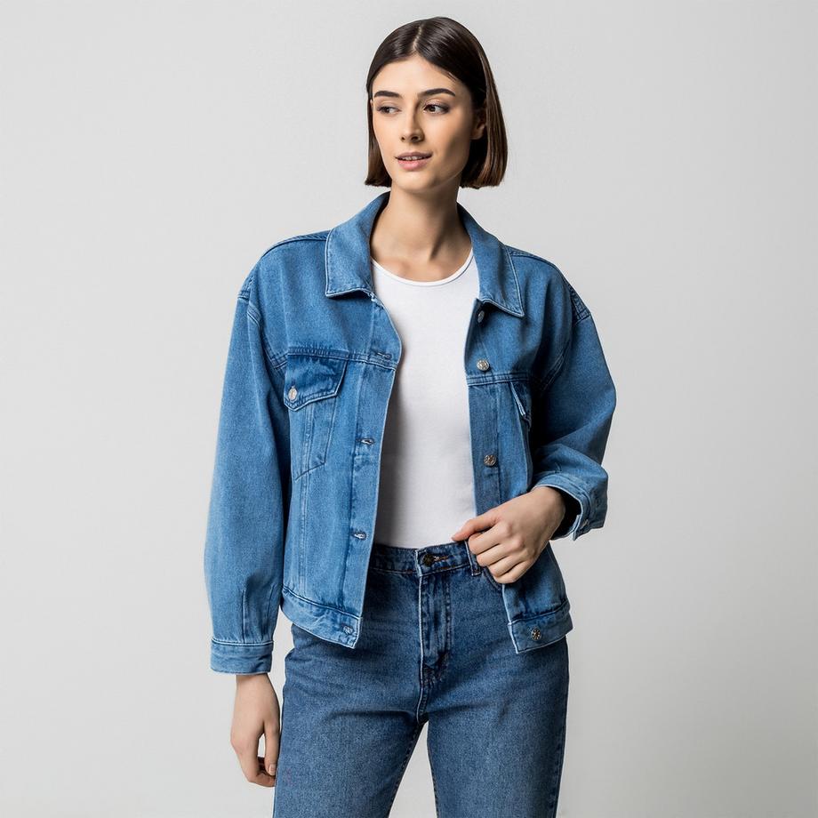 Manor Woman Kurze Jeansjacke Relaxed Loose Fit  