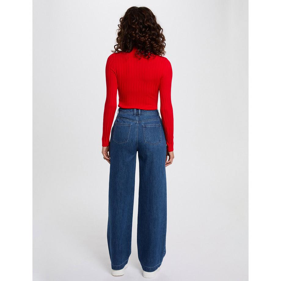 MORGAN Pull en maille côtelée  