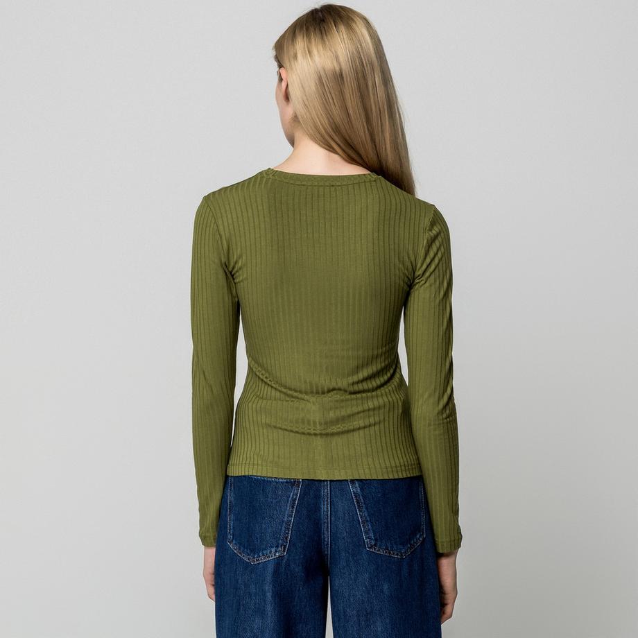 EDITED T-shirt côtelé à manches longues  