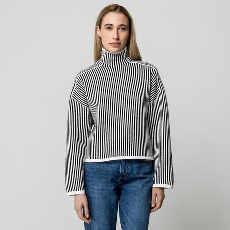 EDITED Pull à col roulé rayé  