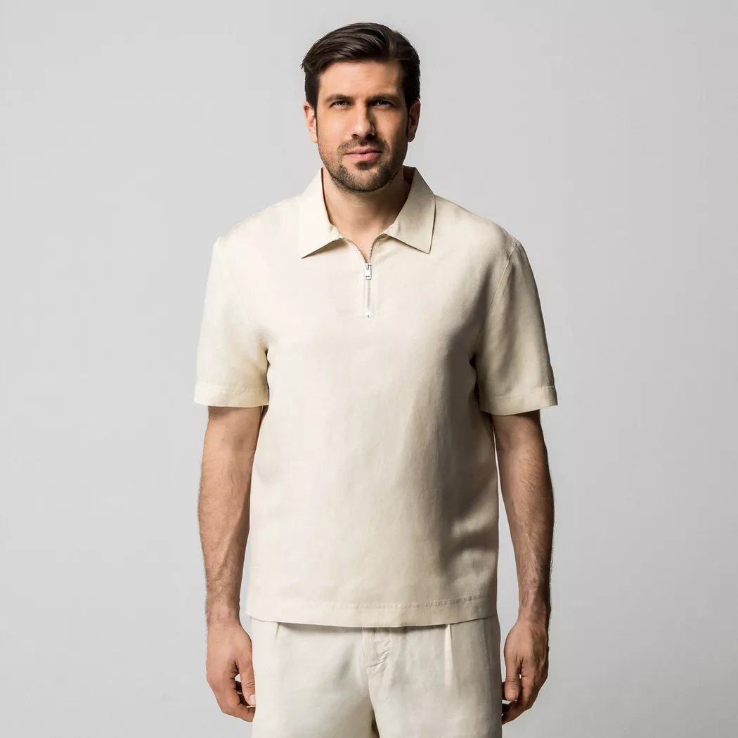 Manor Man - Hemd, kurzarm, für Herren, Beige, Größe S