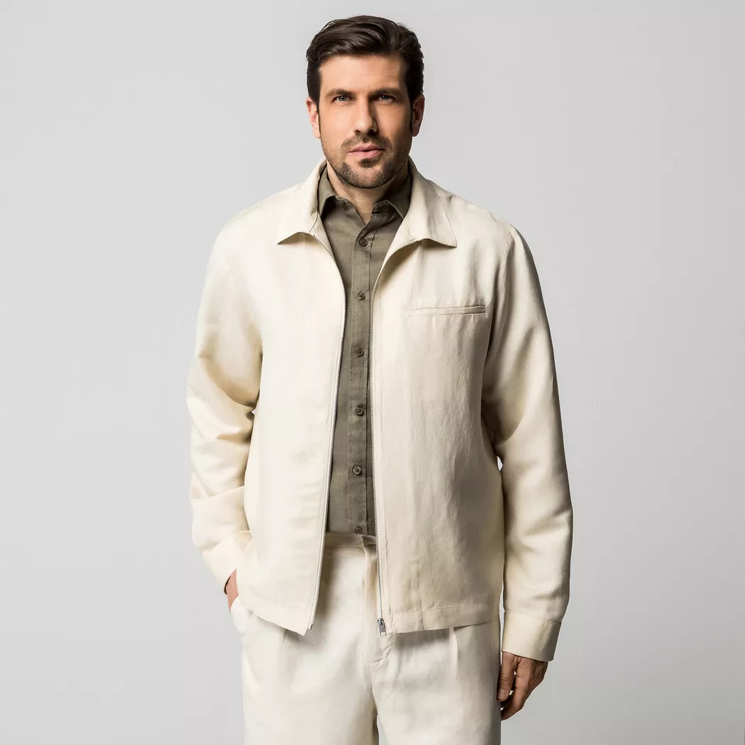 Manor Man - Overshirt, für Herren, Beige, Größe L