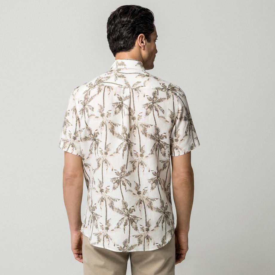 Manor Man Chemise à manches courtes avec imprimé feuilles  