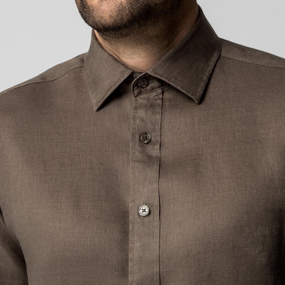 Manor Man Chemise Manches Longues Regular Fit Col Kent  