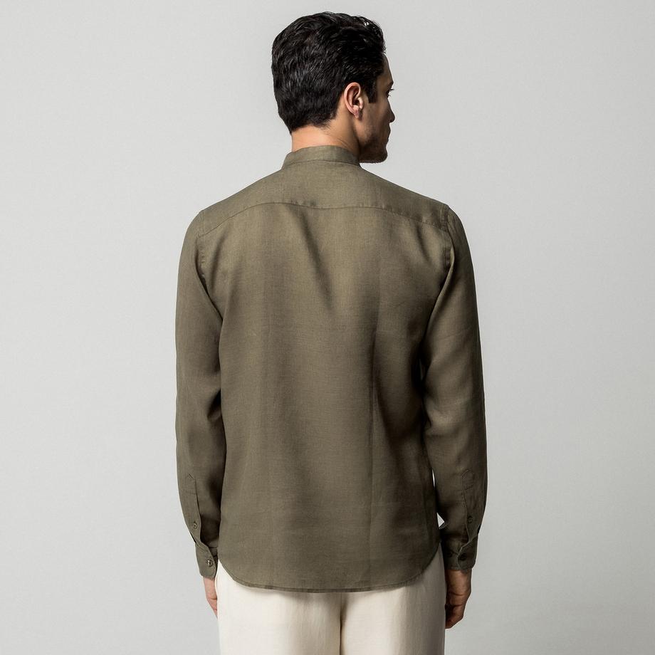 Manor Man Chemise à Manches Longues Regular Fit Col Mandarin  