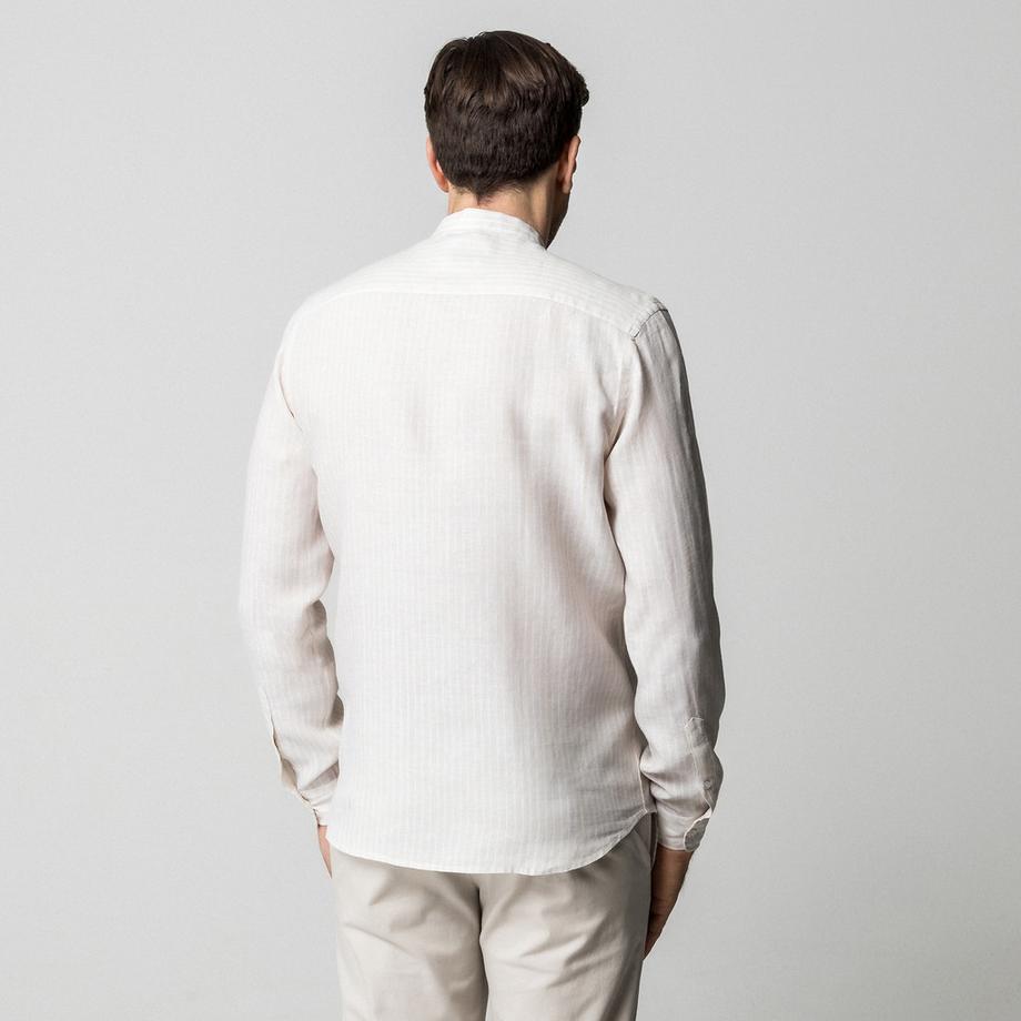 Manor Man Chemise rayée à manches longues Regular Fit avec col montant  