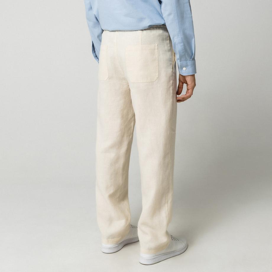 Manor Man Leinenhose mit Gummizug an den Knöcheln  