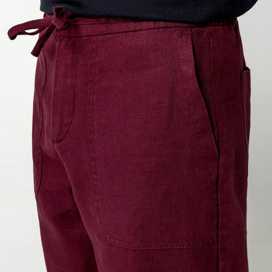 Manor Man Leinenhose mit Gummizug an den Knöcheln  