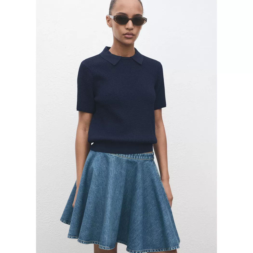 Mango - Kurzer Jeansrock, für Damen, Blau Größe M