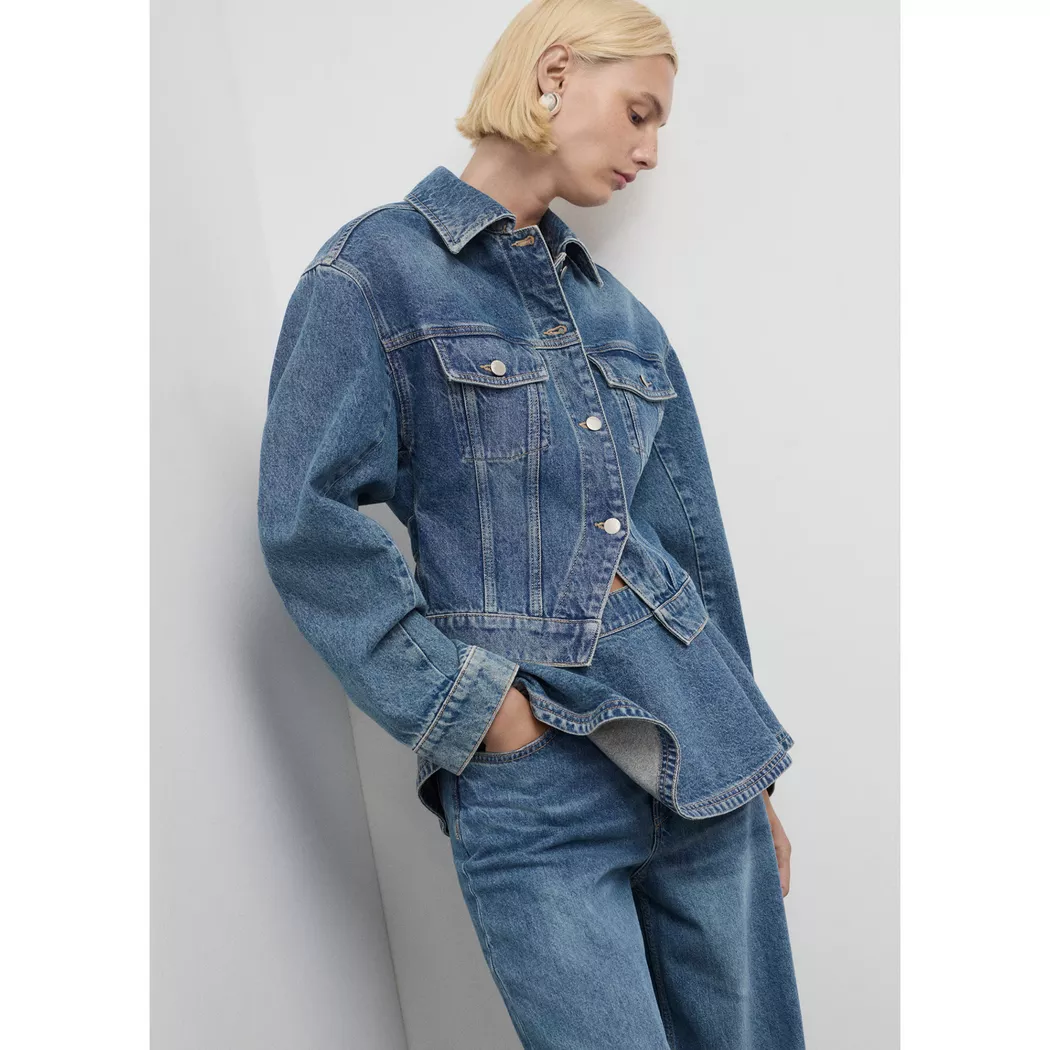 Mango - Kurze Jeansjacke, für Damen, Blau Größe S