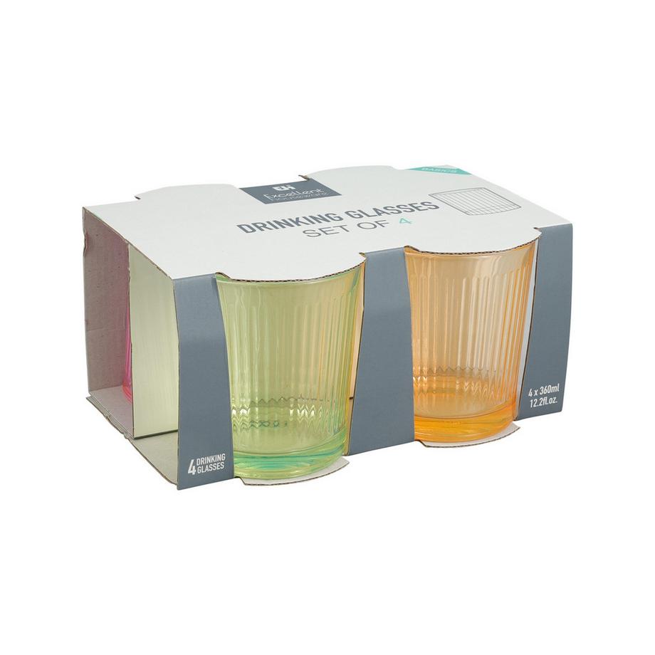 Excellent Houseware 4 teiliges Gläser-Set Happy 