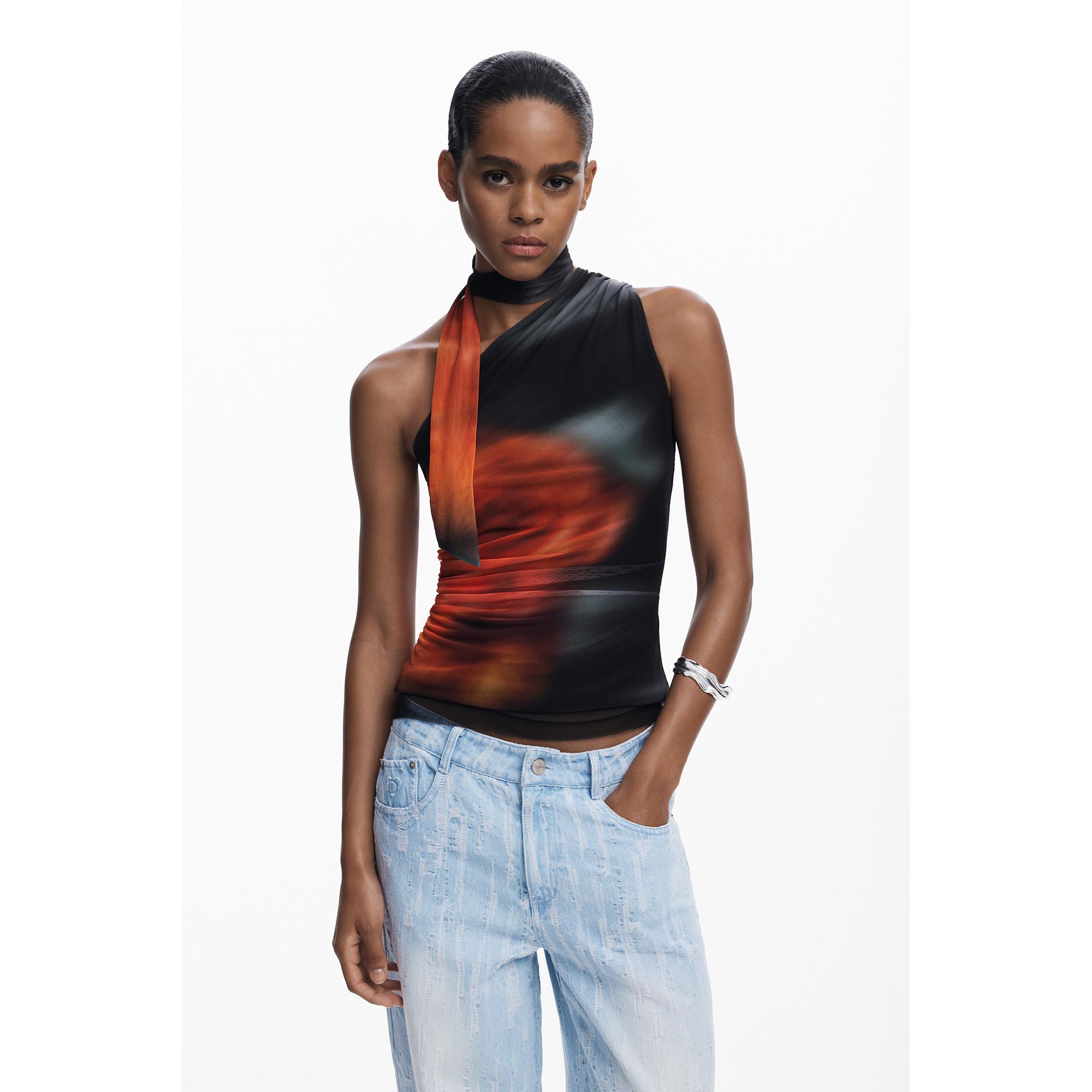 Desigual Bedrucktes Halterneck T-Shirt  