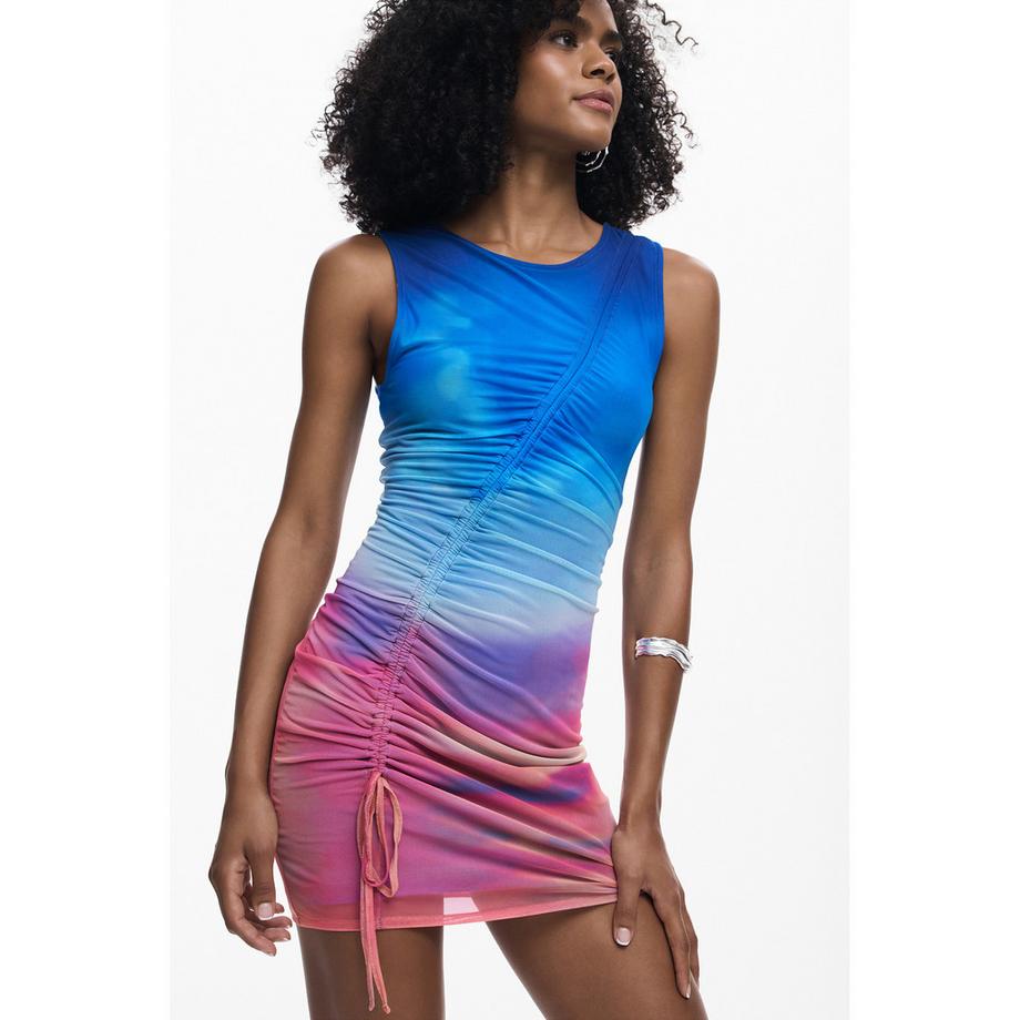 Desigual Ärmelloses gerafftes Minikleid  