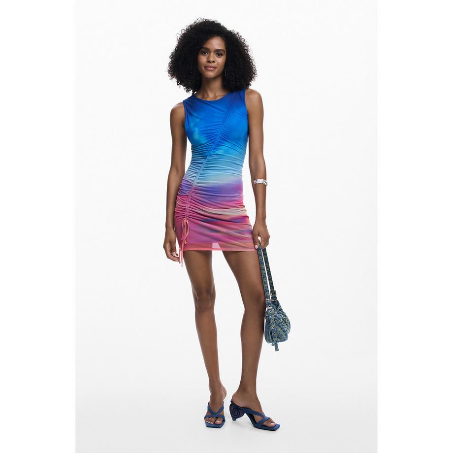 Desigual Ärmelloses gerafftes Minikleid  