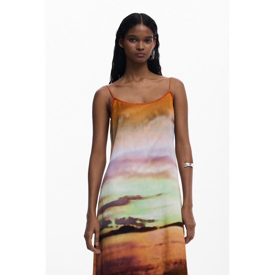 Desigual Robe Midi à Bretelles Fines  