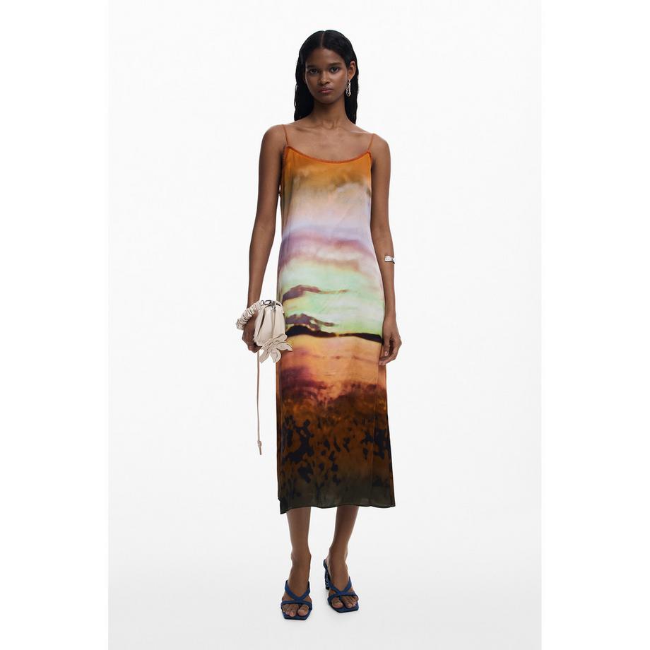 Desigual Robe Midi à Bretelles Fines  