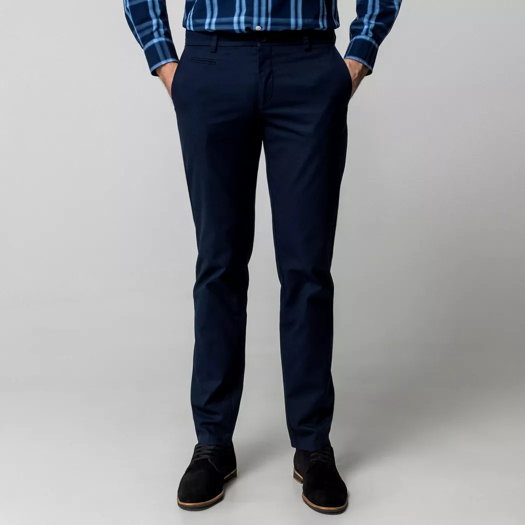 Manor Man - Chinohose, Slim Fit, für Herren, Marine, Größe W33/L32 3