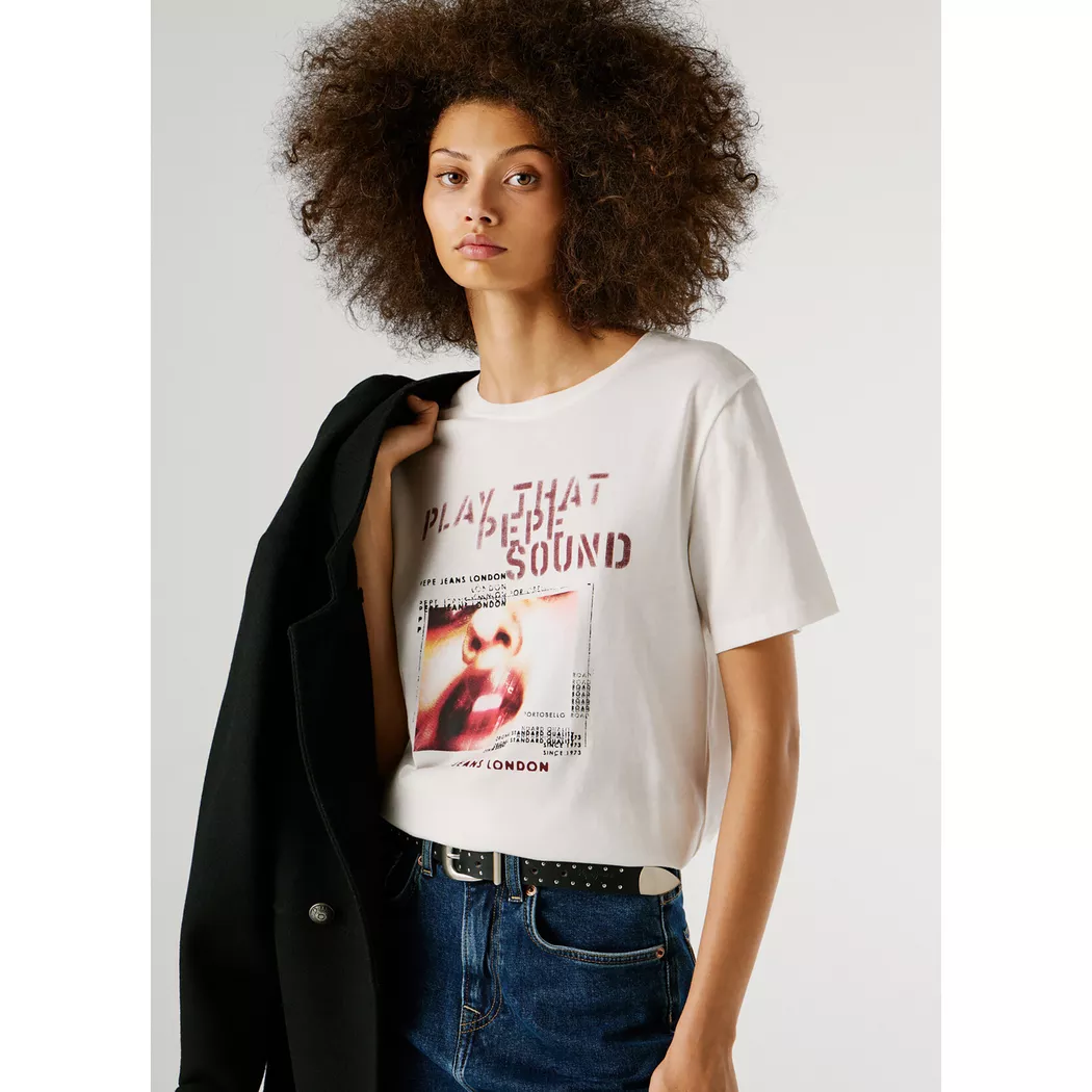 Pepe Jeans T-shirt à Manches Courtes Brina Mousse White M Femme