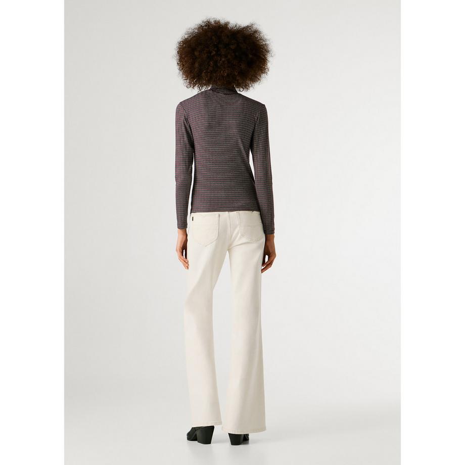 Pepe Jeans London Gestreiftes Langarm Rollkragen T-Shirt  