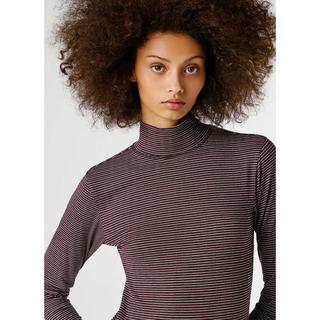 Pepe Jeans London T-Shirt Rayé à Col Roulé Manches Longues  