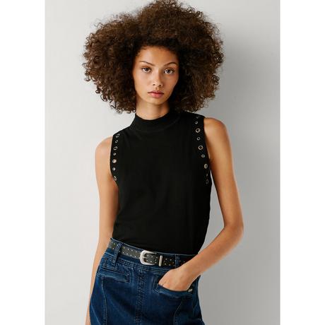 Pepe Jeans London Ärmelloses figurbetontes T-Shirt mit Ösen  