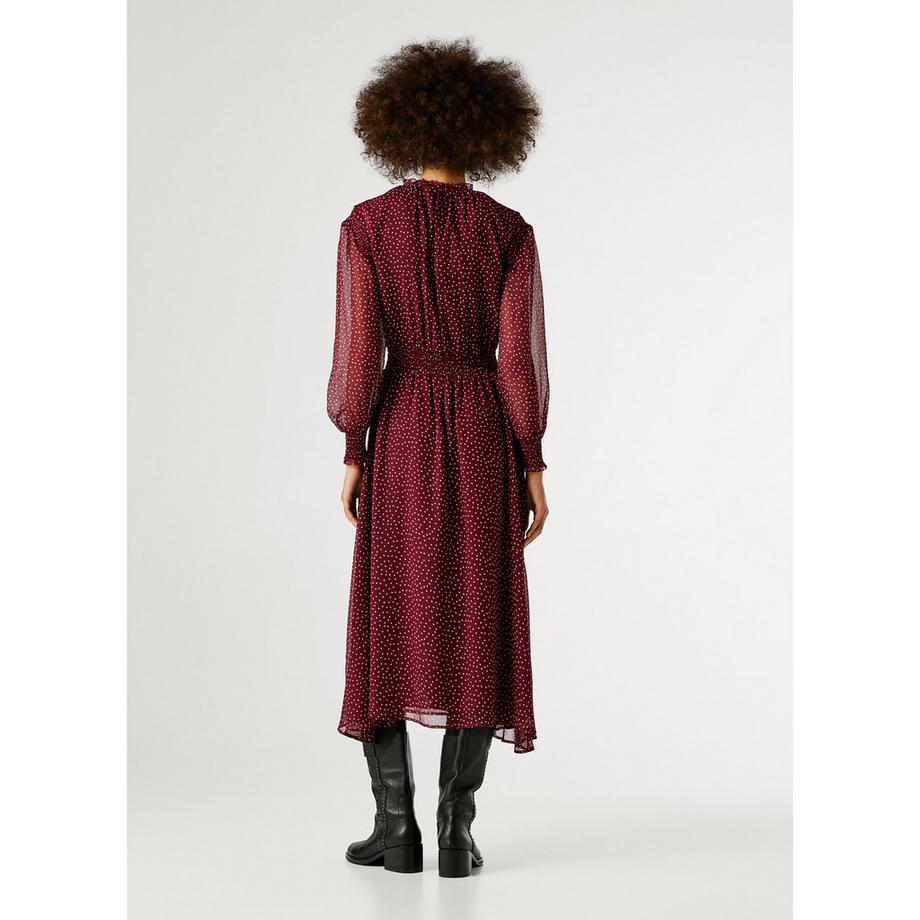 Pepe Jeans London Gepunktetes Midikleid  