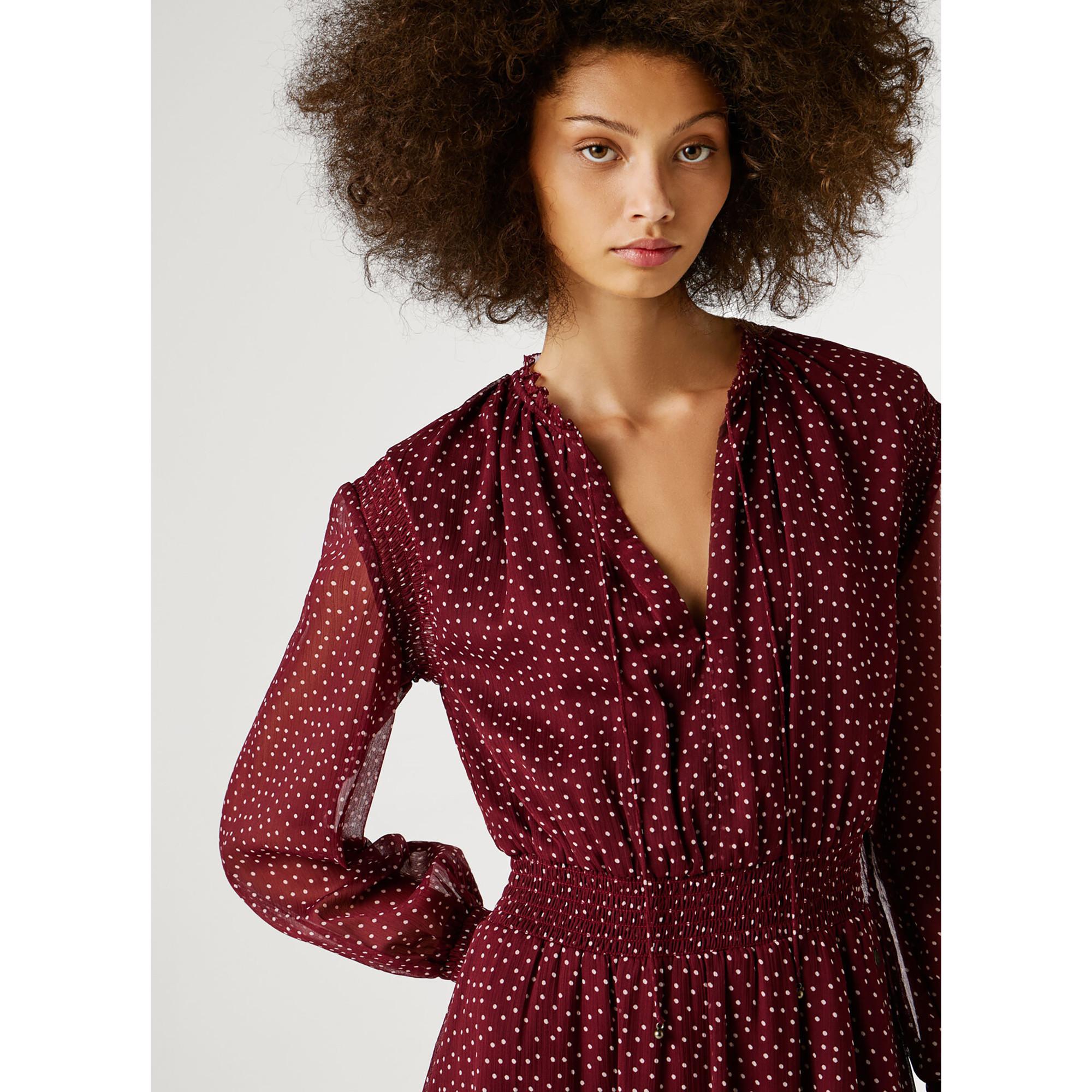 Pepe Jeans London Abito Midi a Pois  