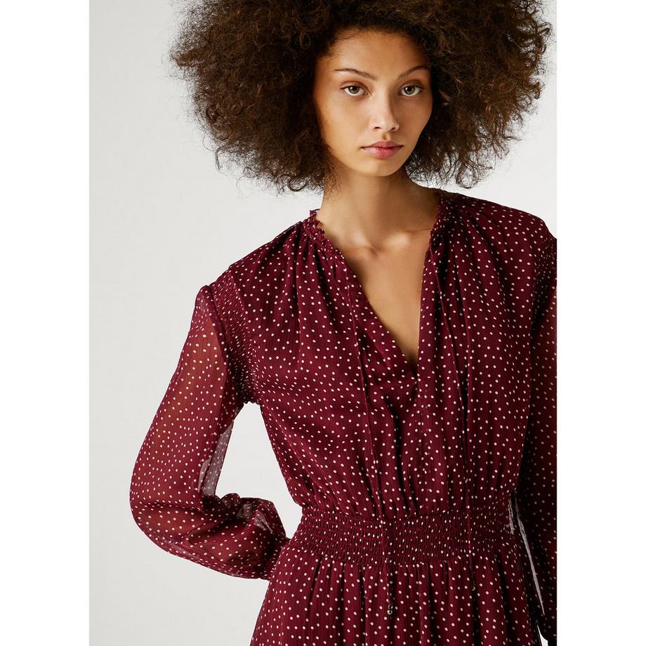 Pepe Jeans London Gepunktetes Midikleid  