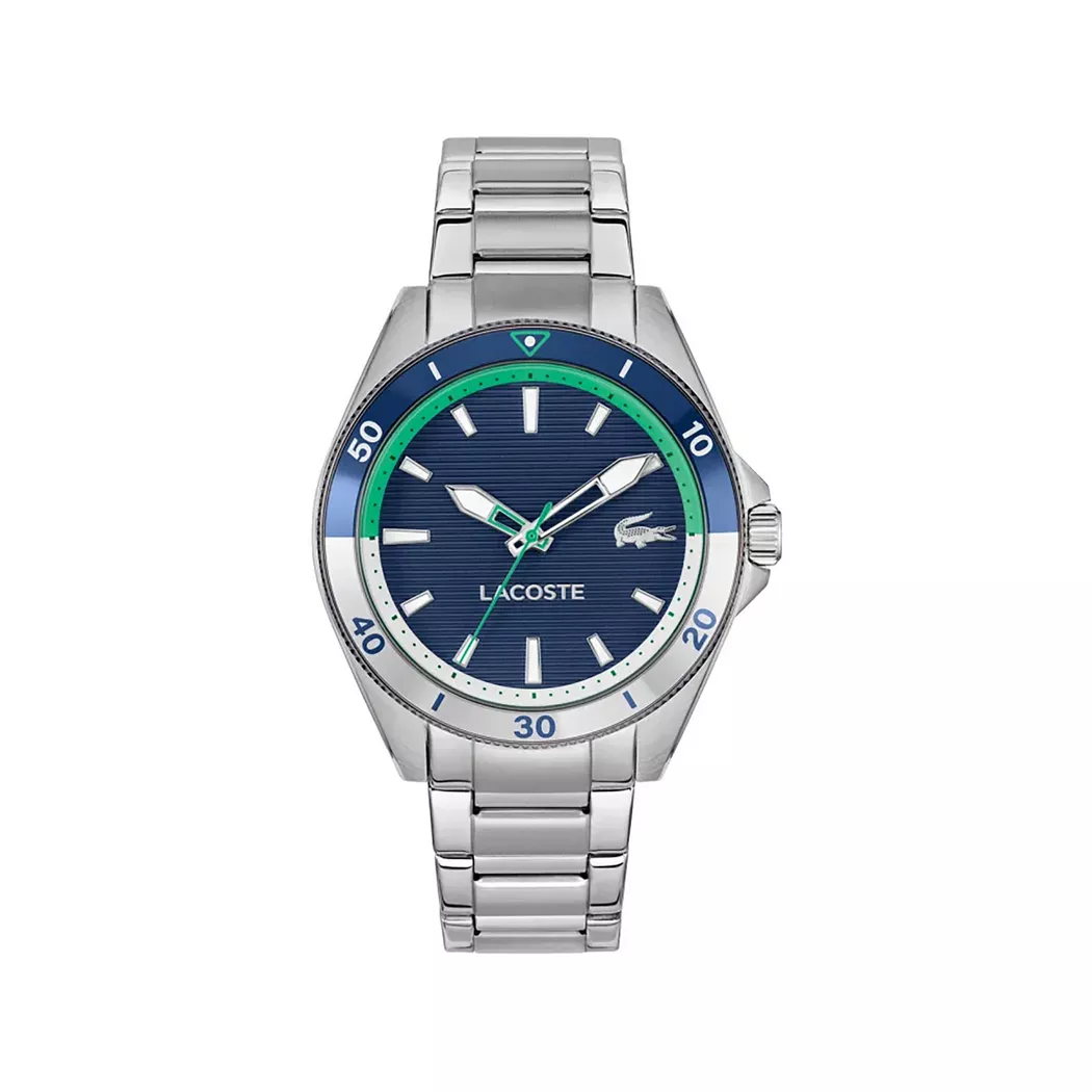 Quarzuhr LACOSTE "MAINSAIL", edelstahlfarben, silberfarben, Armbanduhren, Herren, Quarzuhr, Armbanduhr, Herrenuhr, Edelstahlarmband, analog