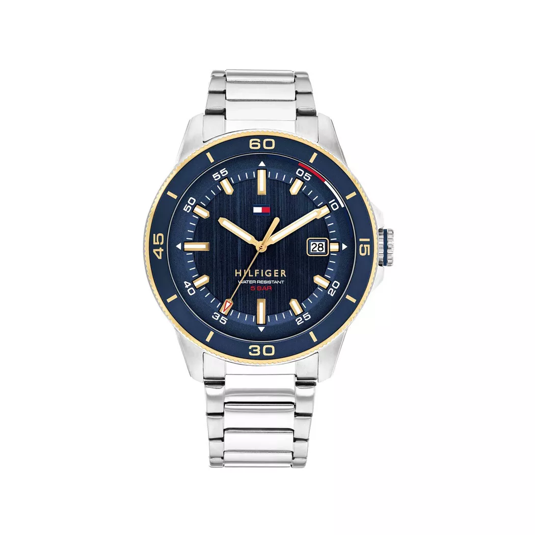 Tommy Hilfiger Remy Uhr Silber / Marineblau Einheitsgröße 2