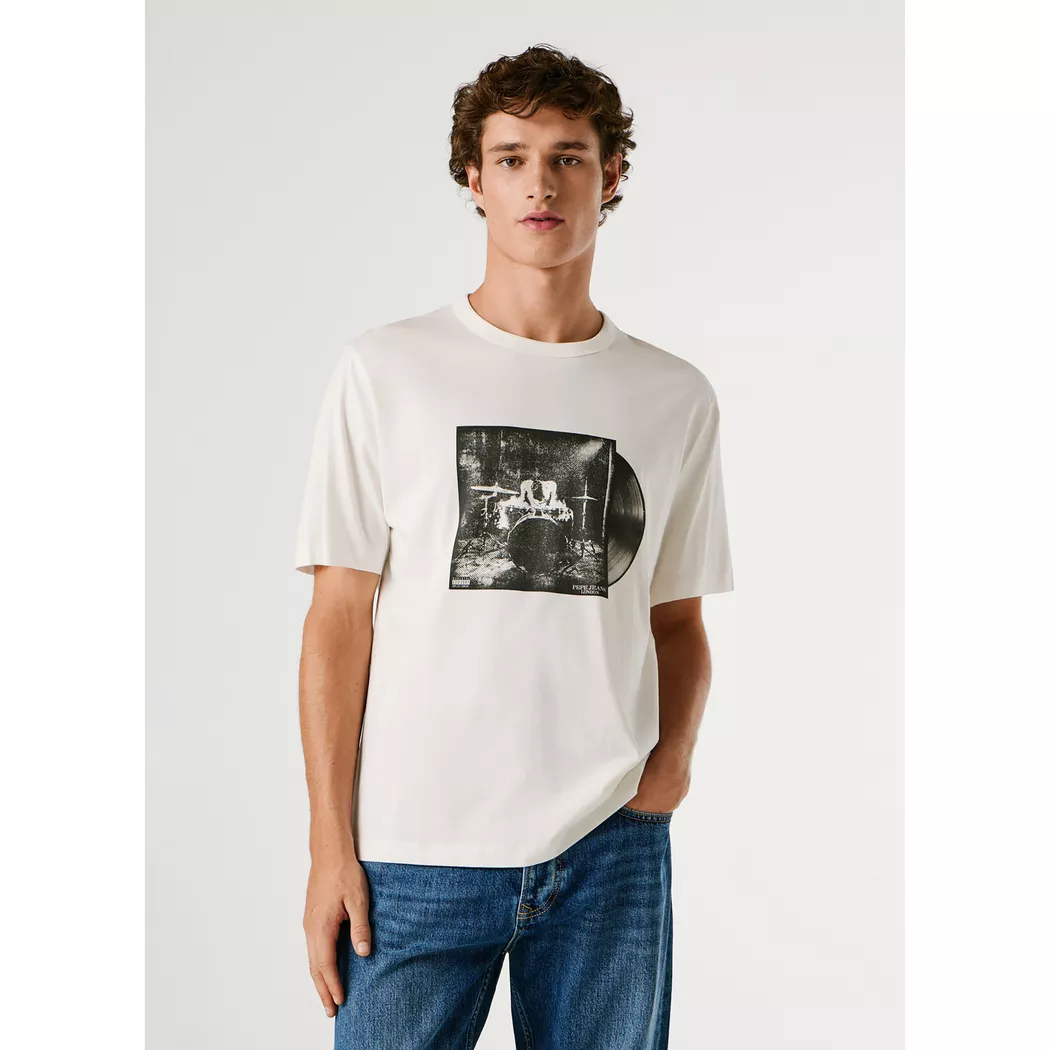 Pepe Jeans London - T-Shirt, für Herren, Elfenbein, Größe M