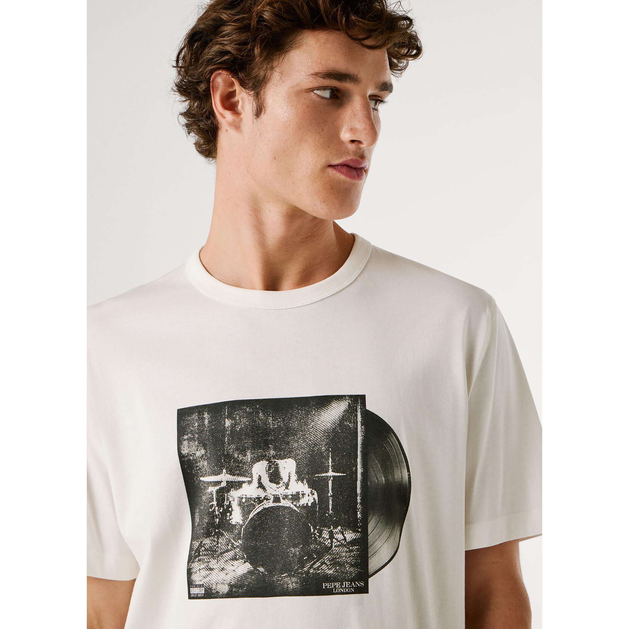 Pepe Jeans London Sawyer Schallplatten-Print T-Shirt  