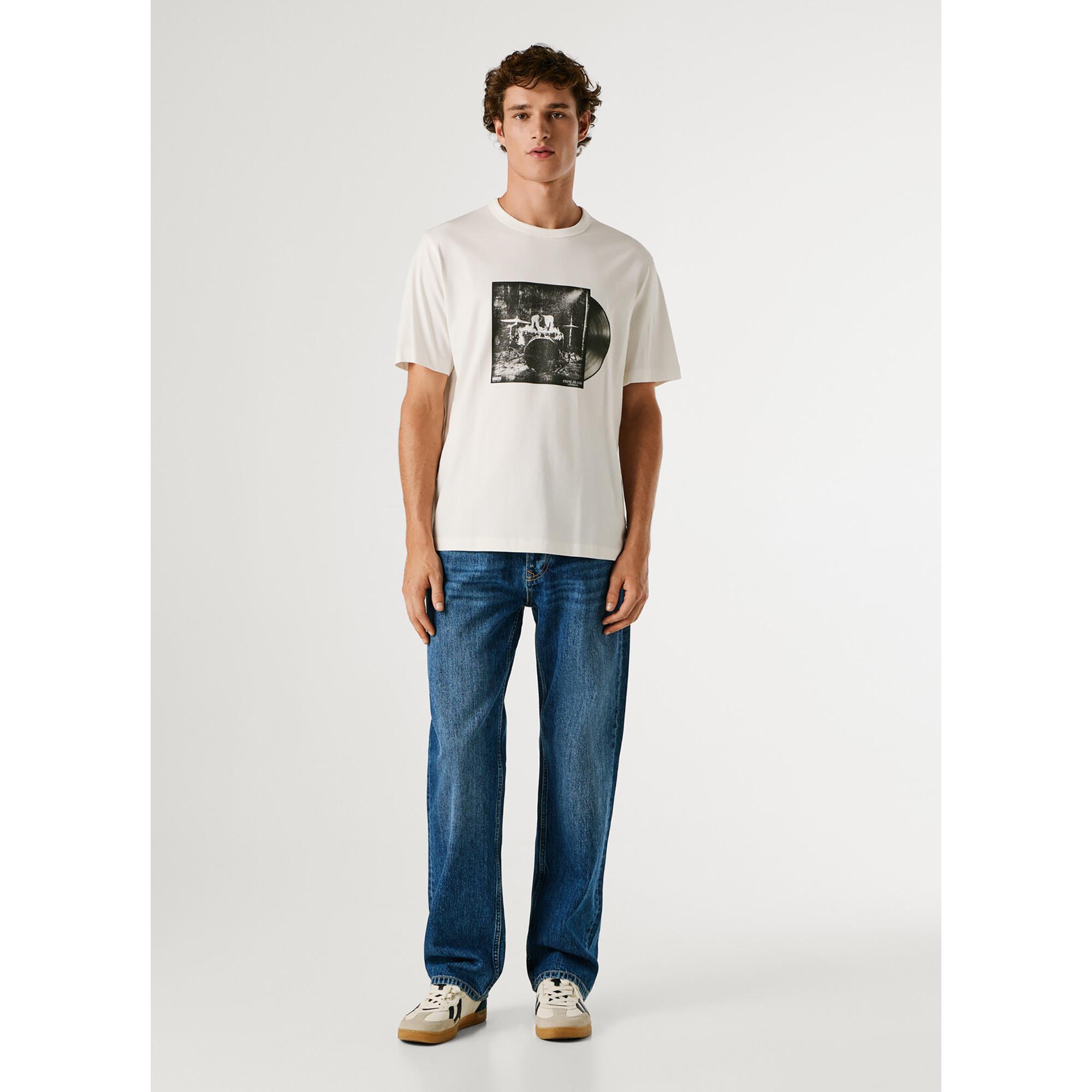 Pepe Jeans London Sawyer Schallplatten-Print T-Shirt  